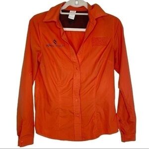 HELLY Hansen Epic Discovery Button Down Long Sleeve Orange Size Small